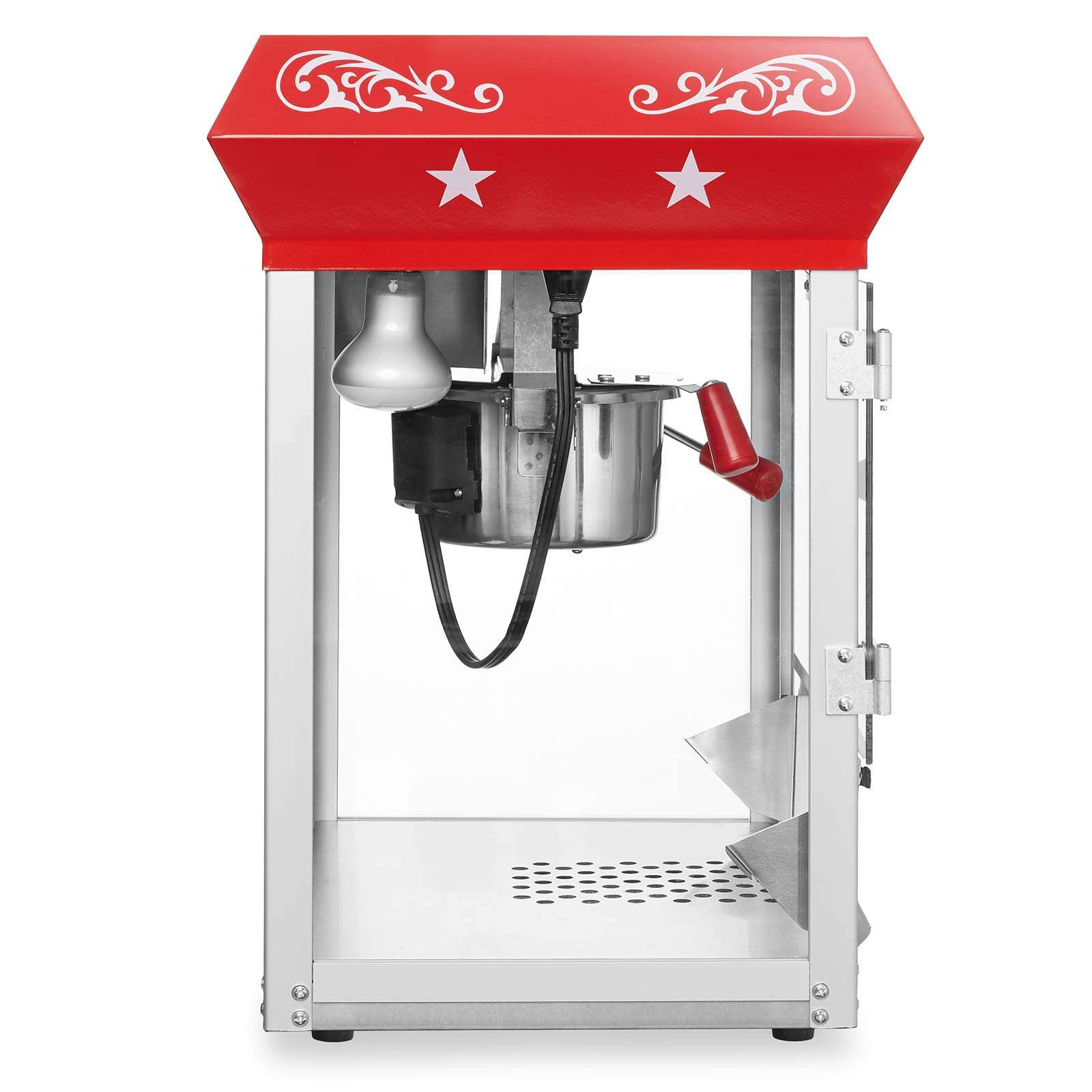 Olde Midway Commercial Popcorn Machine - 6-Ounce Kettle Popper for Movie Theater Style Popcorn at Home, Parties & Events (Red)