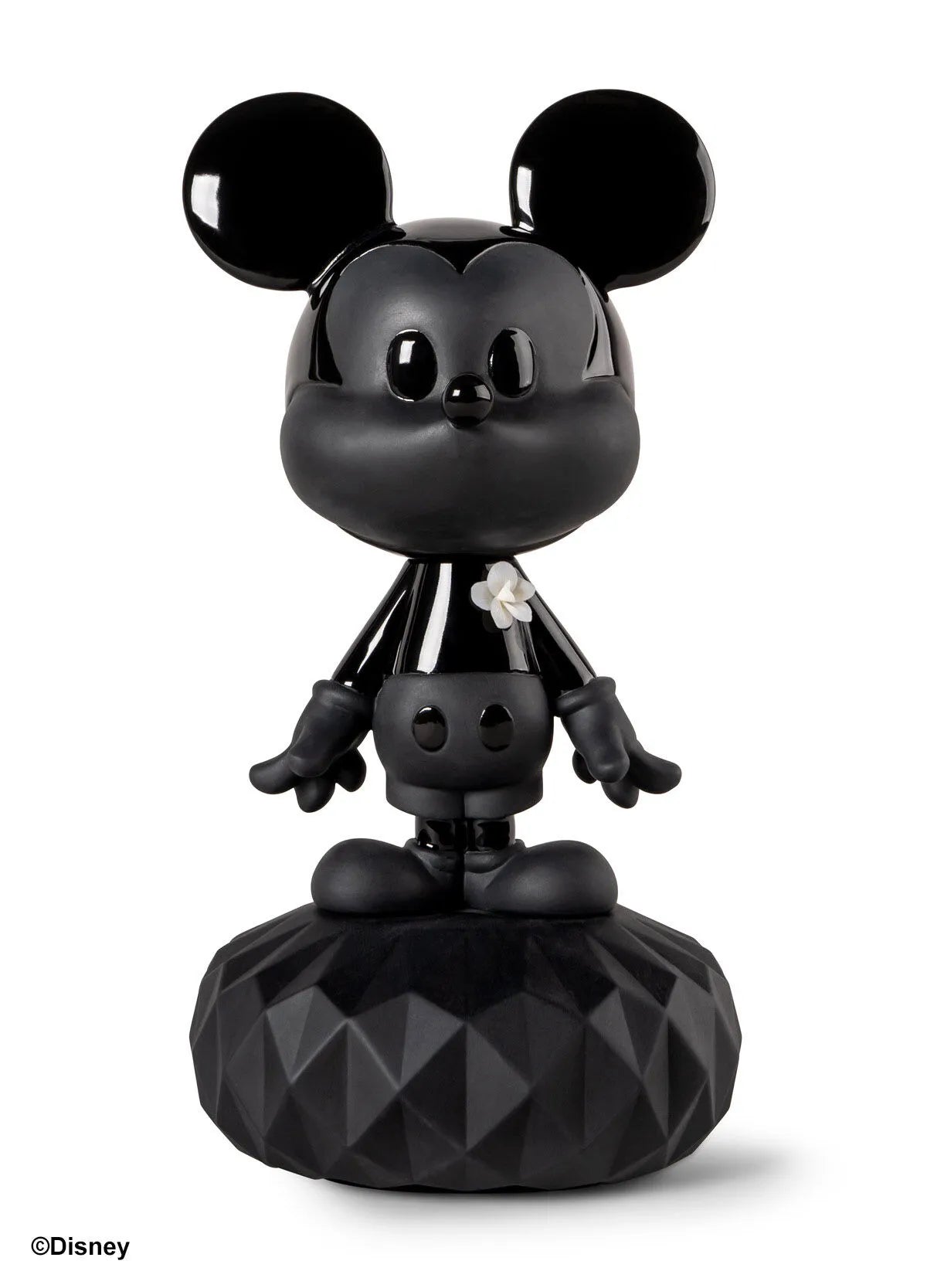 Lladró Mickey Mouse Black Porcelain Sculpture - Disney Collectible Figurine for Home Décor & Gift Giving