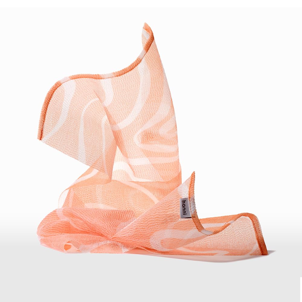 Extra-Long Exfoliating Shower Scarf - Japanese-Inspired Loofah Wash Cloth for Dead Skin Removal & Body Scrubbing | Perfect for Spa Day, Deep Cleansing & Sensitive Skin Care
