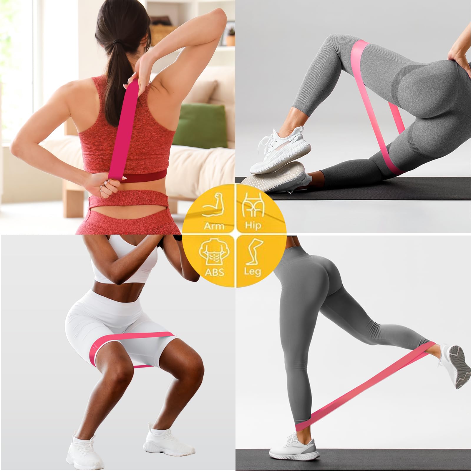 Premium QUMMBREAT Natural Latex Resistance Bands Set - 5 Adjustable Strength Levels for Home Workouts, Gym Training & Yoga | Portable Exercise Bands for Men & Women with Carry Case | Perfect for Strength Training, Physical Therapy & Stretching