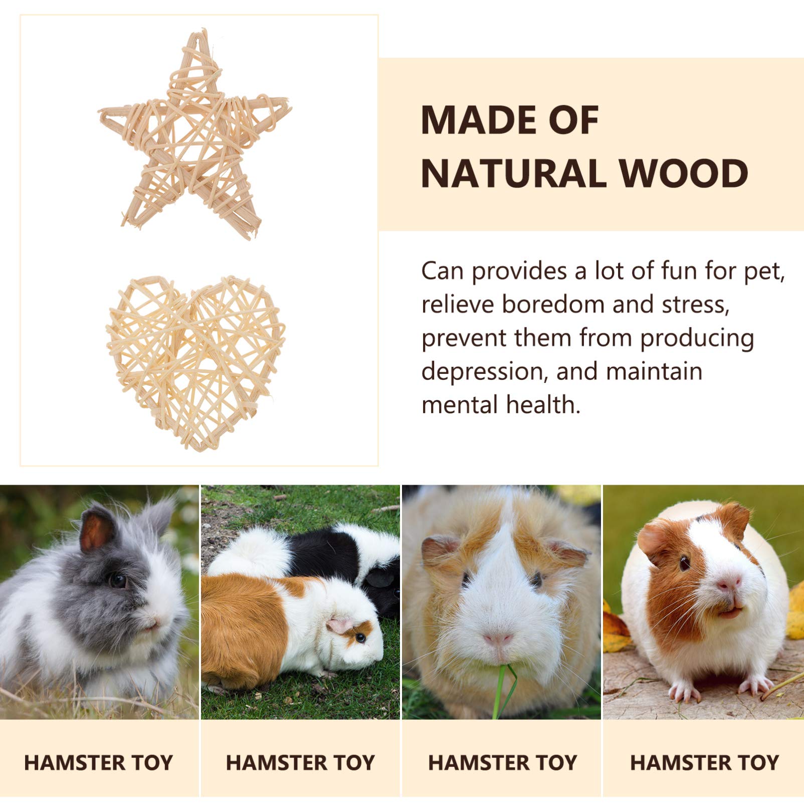 **POPETPOP 8-Piece Pet Teething Takraw Ball Set - Hamster, Rabbit, Rat Chew Toys for Small Pets - Natural Rattan Molar & Exercise Toys for Bunnies, Rodents - Perfect for Cage Decor & Stress Relief**    *(Ideal for teething, playtime, and keeping small pets active and entertained!)*