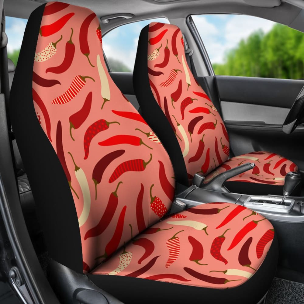 Stylish Chili Peppers Print Car Seat Covers - Universal Fit for Cars, Trucks & SUVs - Durable & Comfortable - Perfect for Road Trips, Daily Commutes & Car Enthusiasts