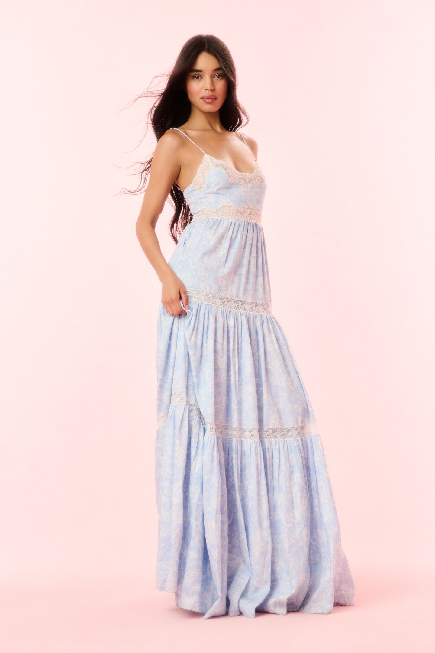 ESPA Cotton Toile Print Maxi Dress - Flowy Summer Dress for Women, Beach Cover Up, Garden Party & Vacation Outfit