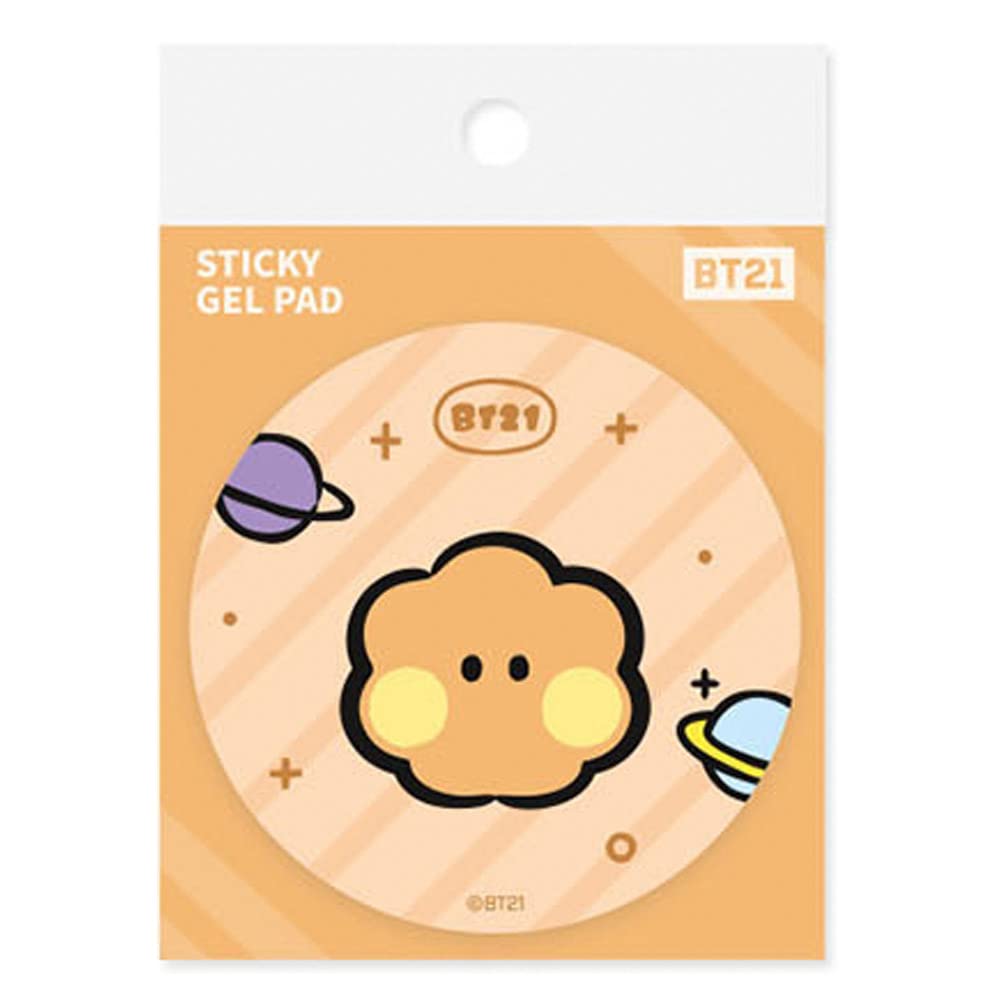 BT21 Original SHOOKY Multipurpose Adhesive Gel Pad - Reusable Dust Remover for Home, Car & Office - Strong Hold for Vehicle Accessories, Desk Organizers & Household Items - Perfect for Cleaning Electronics, Securing Decor & Organizing Workspaces