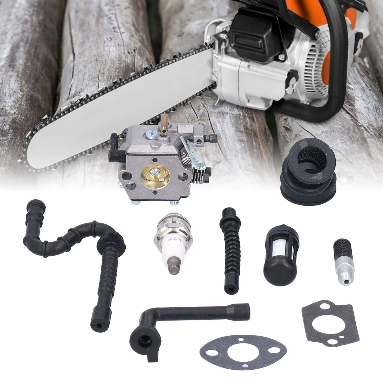 Premium Chainsaw Carburetor Kit 1121-120-0611 with Gasket - Compatible Replacement for Garden Tools & Outdoor Power Equipment - Perfect for DIY Repairs, Landscaping & Wood Cutting Projects