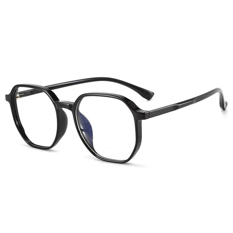 Bclear Unisex Full Rim Polygon TR90 Titanium Eyeglasses Frame 90303 - Lightweight & Durable Glasses for Work, Reading & Fashion