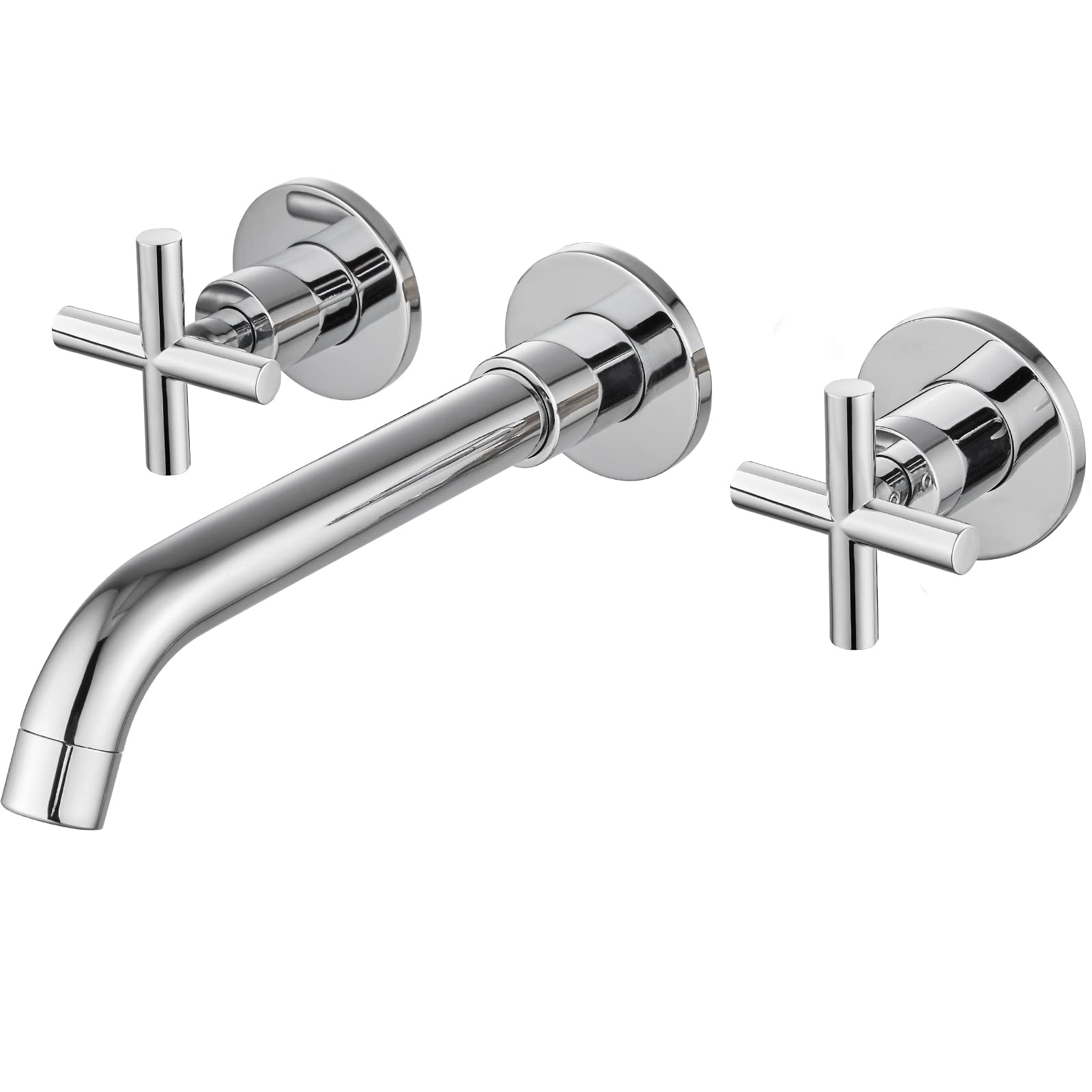 Midanya Double Handle Bathroom Sink Faucet - 3 Hole Widespread Mixer Tap for Vanity, Polish Chrome - Perfect for Modern Bathrooms