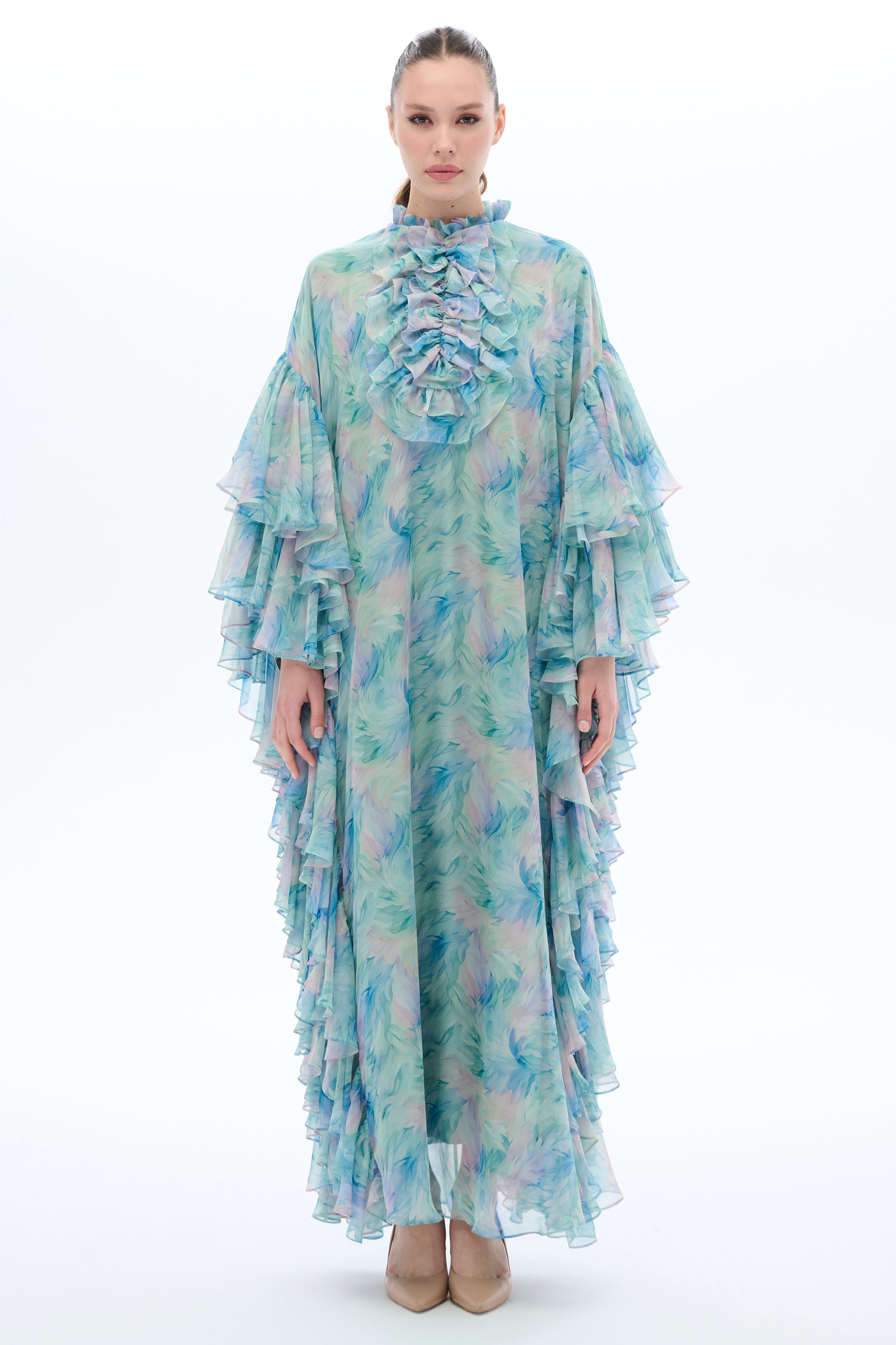 Floral Embroidered Caftan Dress for Women - Boho Chic Beach Cover Up, Poolside Lounge & Summer Vacation Outfit