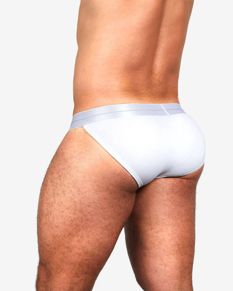 Teamm8 Icon Sport Brief Modal White - Comfortable Athletic Underwear for Men - Perfect for Running, Gym & Workout