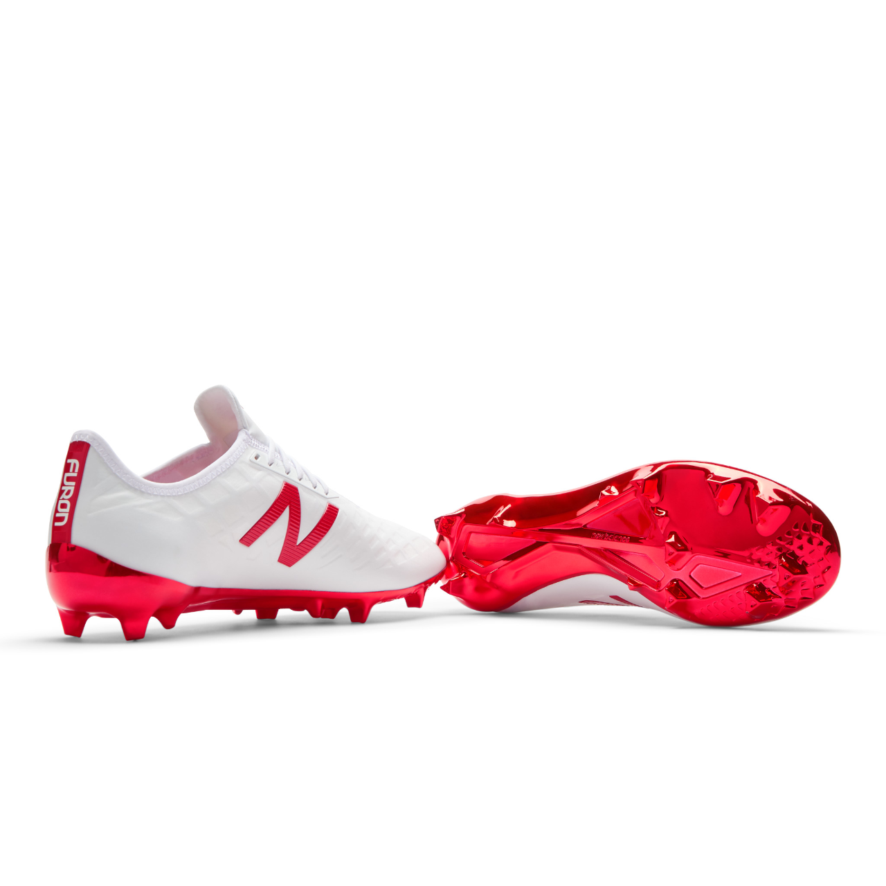 New Balance Furon 4.0 Pro FG Wide Soccer Cleats - White/Flame - Lightweight Football Boots for Men with Enhanced Grip - Perfect for Turf & Grass Fields