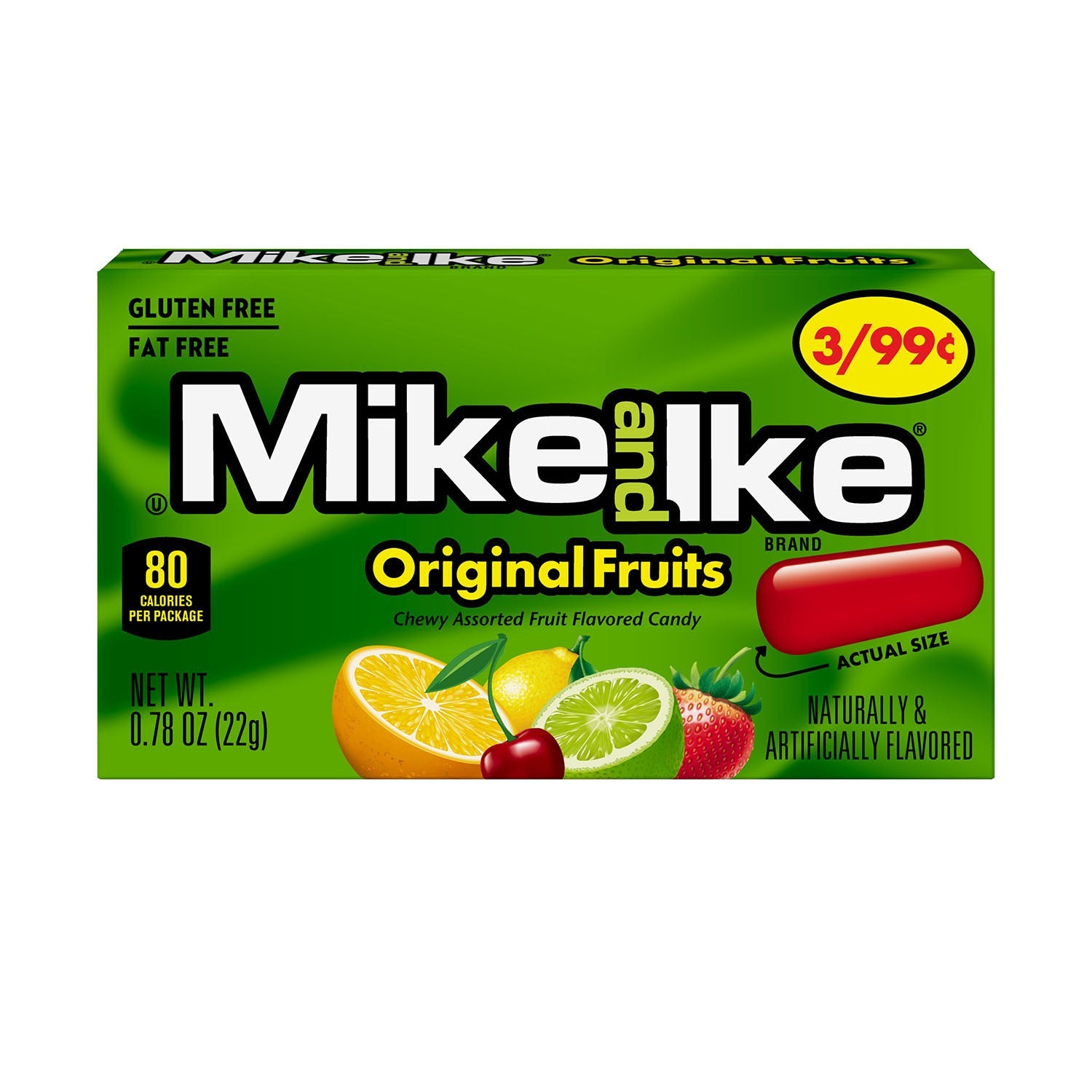 Just Born Mike & Ike Original Fruit Flavored Candy - 24 Count Box | Bulk Candy for Parties, Movie Nights & Office Snacks