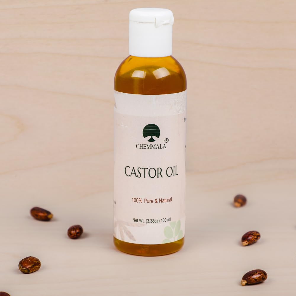 100% Pure Organic Cold-Pressed Castor Oil - Hexane Free, Natural Moisturizer for Skin & Hair Growth, Eyelash & Eyebrow Enhancer (3.4oz/100ml) - Perfect for Daily Beauty Routine, DIY Hair Masks & Natural Skin Care