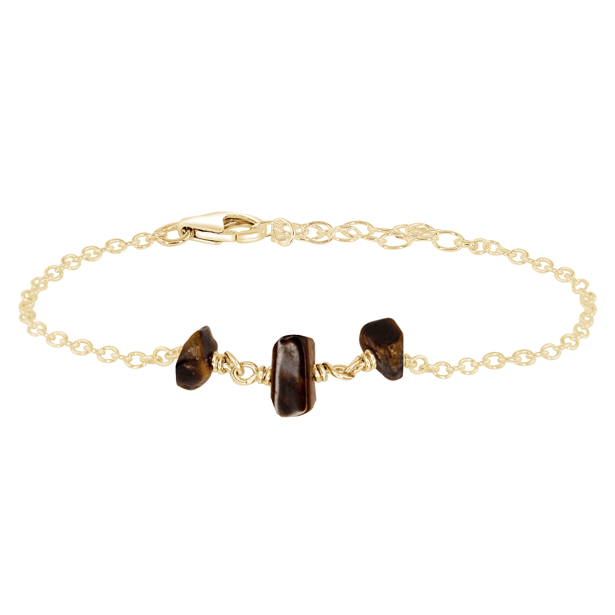Tiger's Eye Beaded Chain Bracelet for Women - Natural Stone Healing Jewelry for Protection & Positive Energy - Perfect for Meditation, Yoga & Everyday Wear