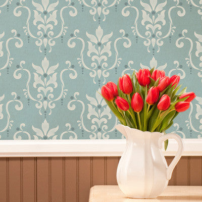 Serenity Damask Wall Stencil - Reusable DIY Painting Template for Home Decor, Bedroom, Living Room & Nursery | Perfect for Wall Art, Accent Walls & Furniture Makeovers