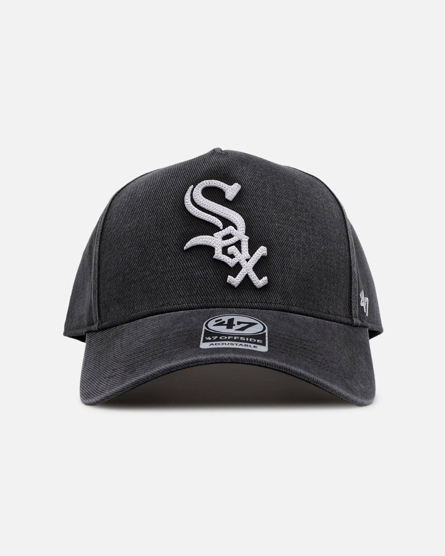 47 Brand Chicago White Sox 'Washed Black' Snapback Hat - Adjustable Baseball Cap for Men & Women - Perfect for Sports Games, Casual Wear & Fan Collections