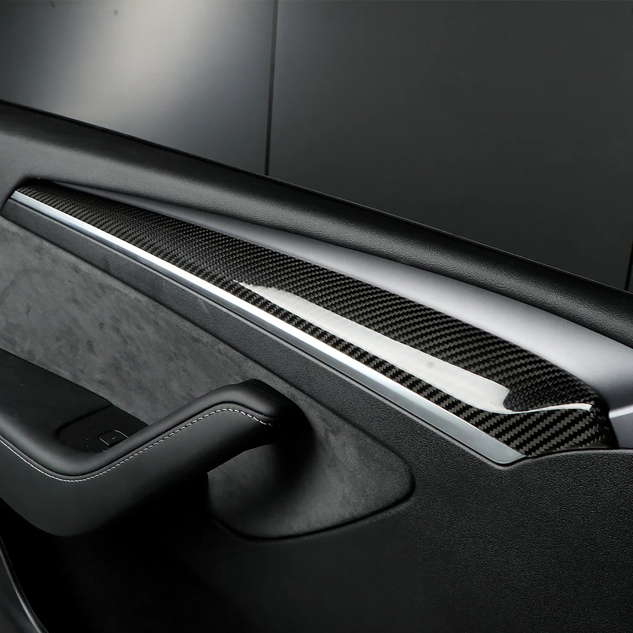 Tesla Model 3/Y Carbon Fiber Dashboard & Door Trim Covers Set (2021-2024) - Premium Interior Upgrade for Enhanced Style & Protection - Perfect for Daily Driving & Car Shows