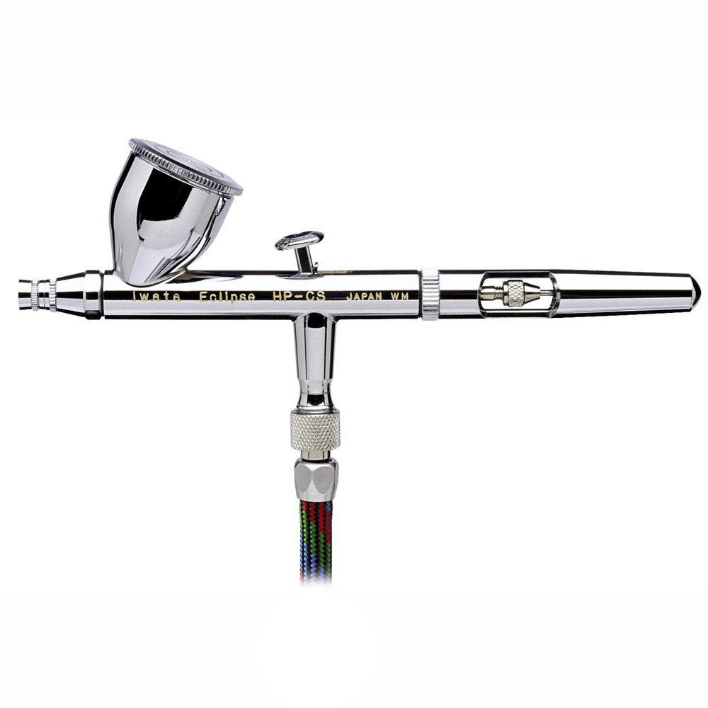 Iwata Eclipse HP-CS Airbrush Kit with Silver Jet Air Compressor - Professional Airbrushing System for Artists, Hobbyists & DIY Projects - Perfect for Model Painting, T-Shirt Design & Cake Decorating