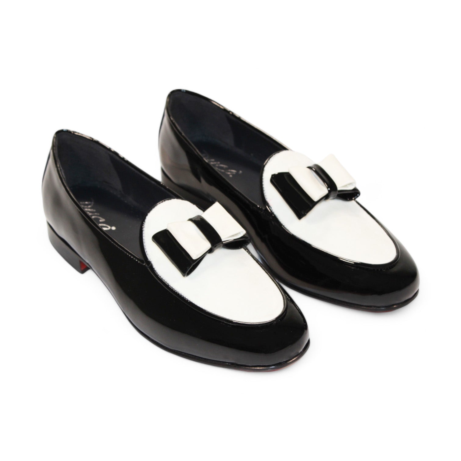 Duca Di Matiste Amalfi Black & White Leather Dress Shoes for Men - Formal Business & Wedding Occasions