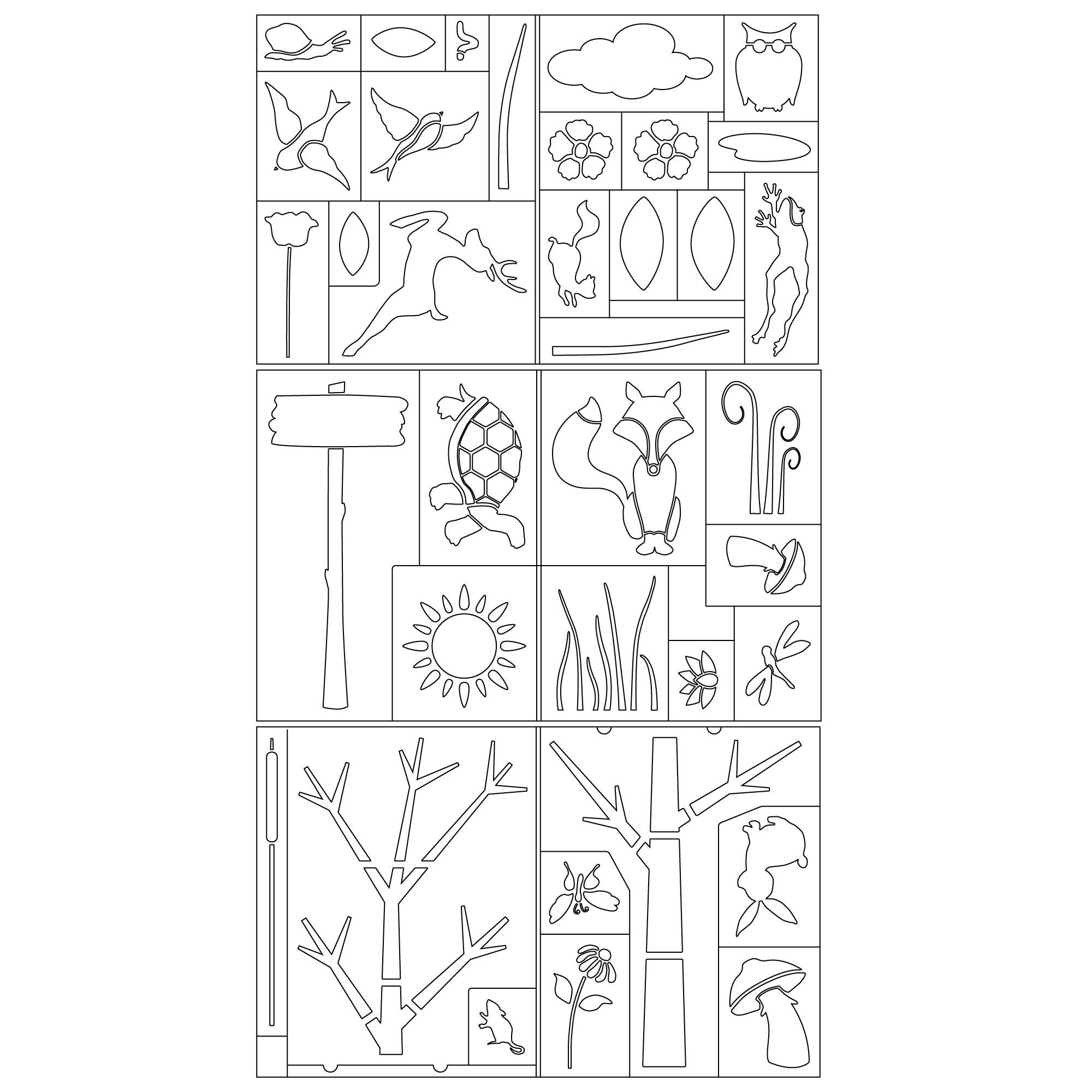 Forest Theme Wall Stencil Kit - DIY Nursery Wall Decor for Kids Room, Baby Shower & Woodland Themed Nursery - Easy to Use Reusable Stencils for Painting & Home Decoration