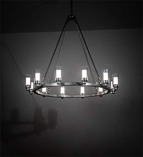 Meyda 203297 46-inch Wide Loxley 12-Light Crystal Chandelier - Elegant Dining Room Lighting Fixture for Home Decor & Luxury Interior Design