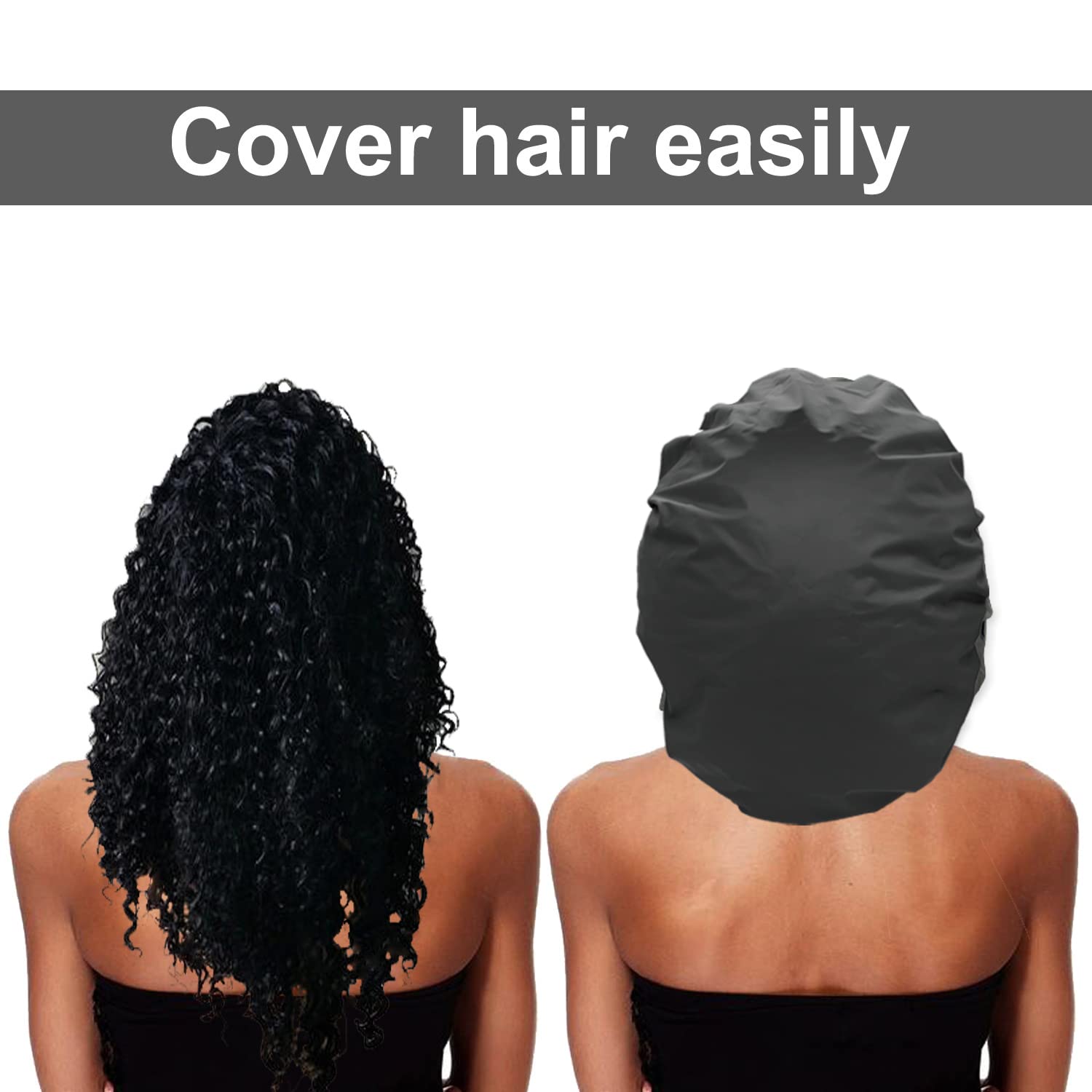 ELEBOX 4 Pack Extra Large Waterproof Shower Caps for Women - Super Jumbo Shower Bonnet for Braids, Salon & Spa Use - Premium Hair Protection for Bathing, Swimming & Hair Treatments