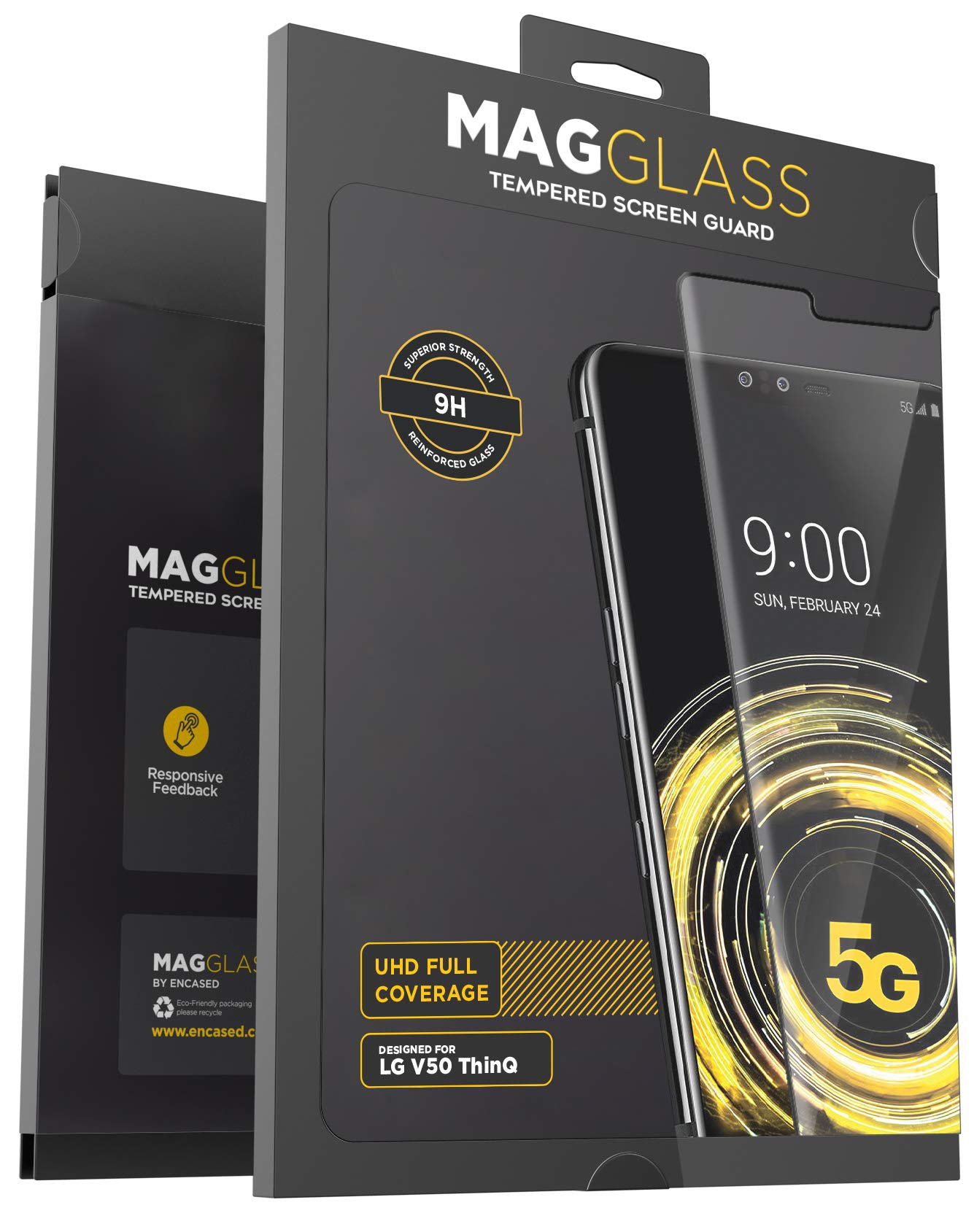 MagGlass LG V50 ThinQ Tempered Glass Screen Protector - HD Clear, Anti-Scratch, Case-Friendly Screen Guard for LG V50 ThinQ Smartphone | Perfect for Daily Use, Gaming & Outdoor Activities