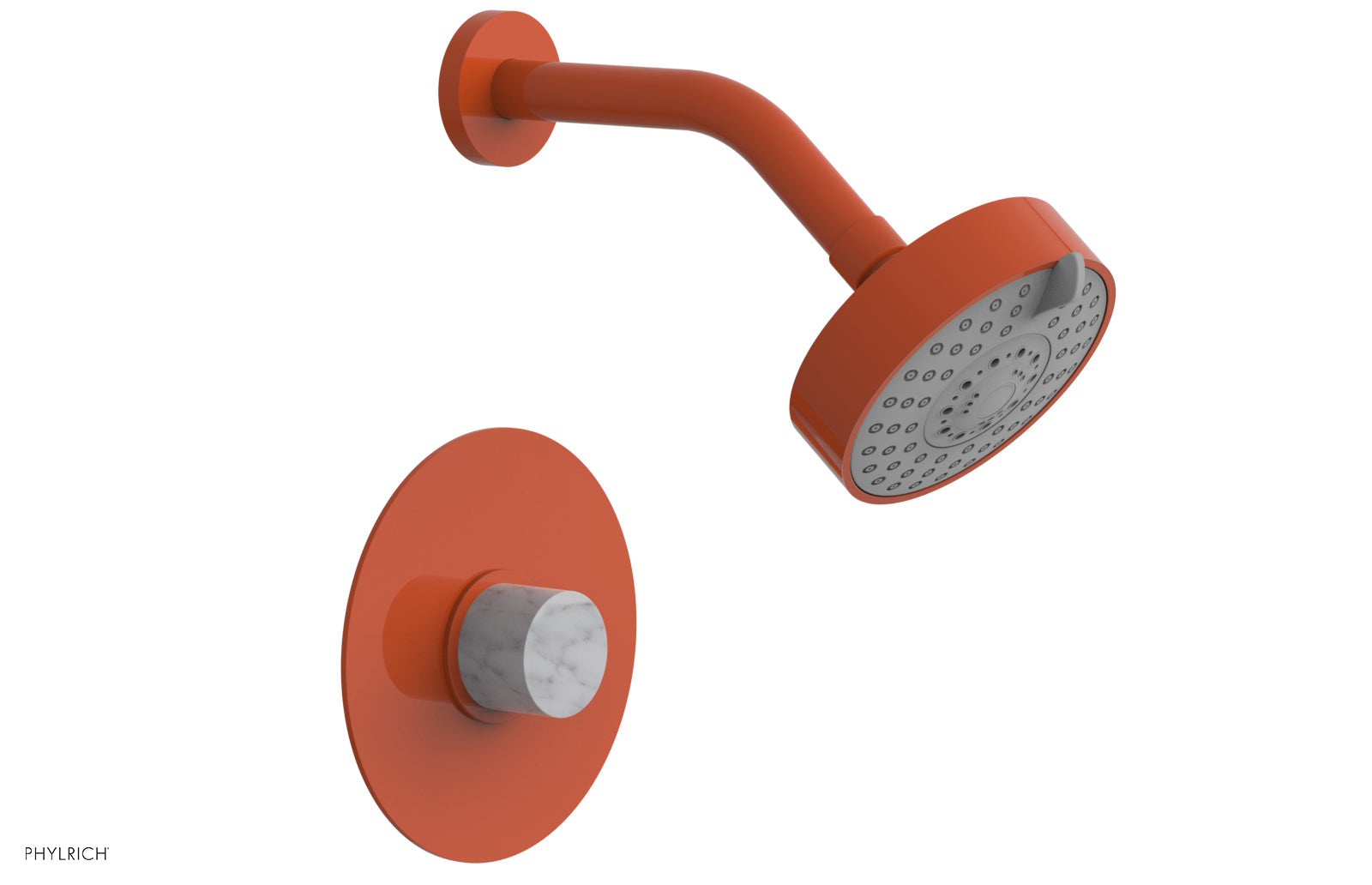 Premium White Marble Pressure Balance Shower Set - BASIC II Model 230-23 | Modern Bathroom Upgrade for Spa-Like Experience