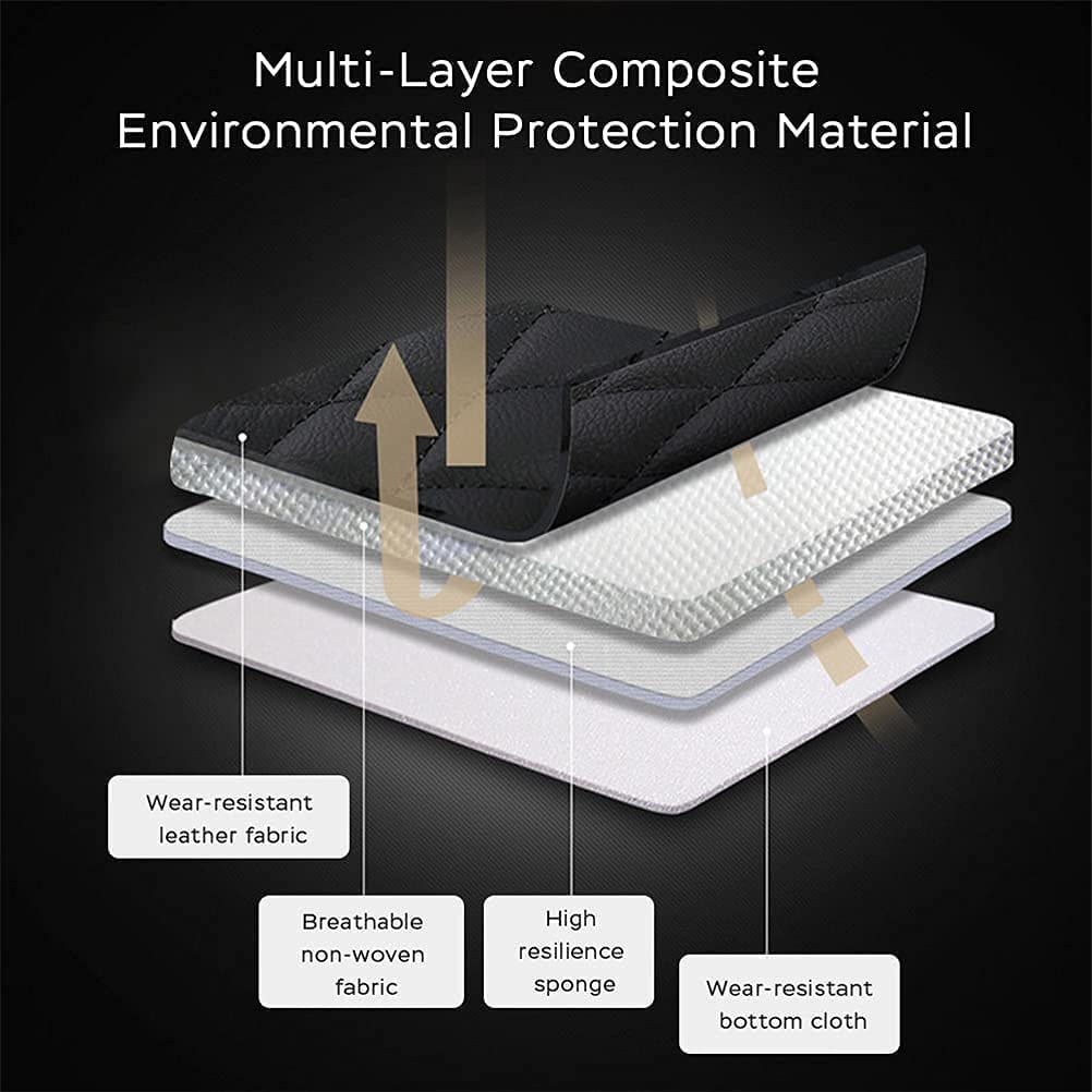Premium PU Leather Front & Rear Seat Covers with Headrest & Backrest Cushions for Hyundai Santa Cruz - Waterproof, Comfortable & Stylish Black Car Seat Protectors - Perfect for Daily Commute, Road Trips & Outdoor Adventures