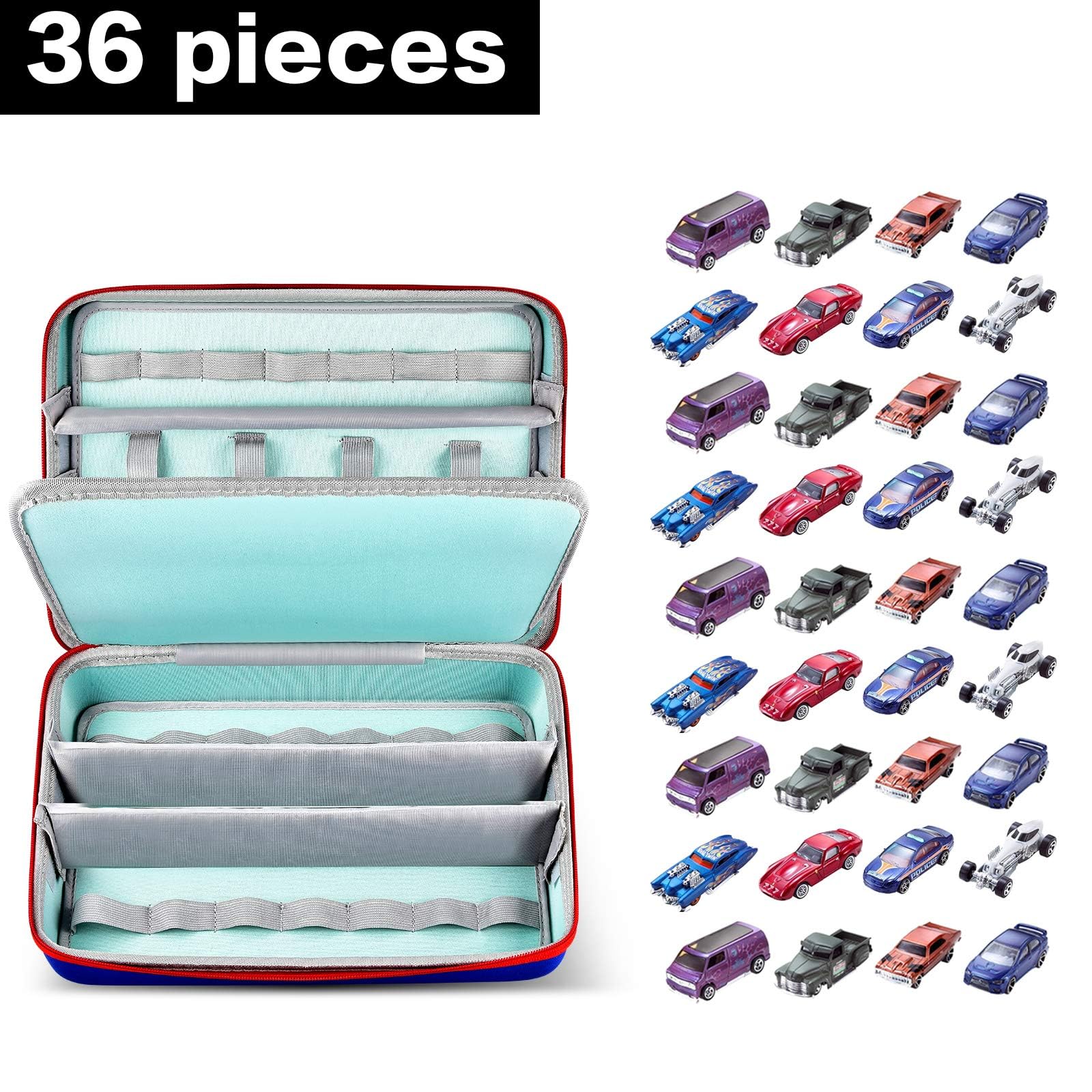 GWCASE Toy Car Organizer Storage Case - Compatible with Hot Wheels & Matchbox Cars, Diecast Mini Model Vehicle Carrying Container Bag (Box Only) - Perfect for Kids' Room Organization & Travel Toy Storage