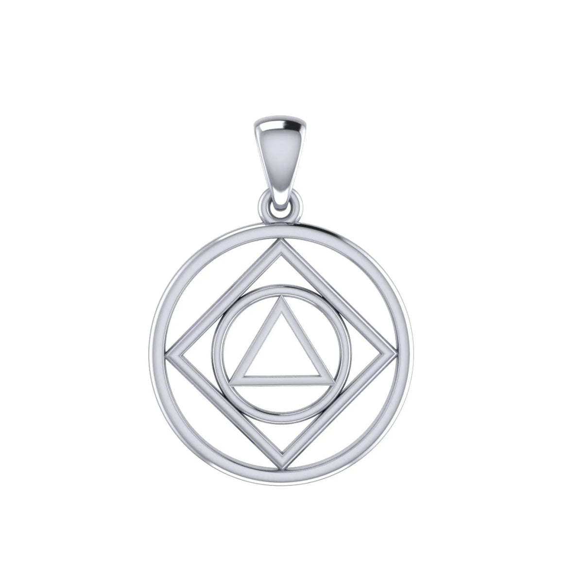 Dual Recovery NA & AA Sterling Silver Pendant with Adjustable 18