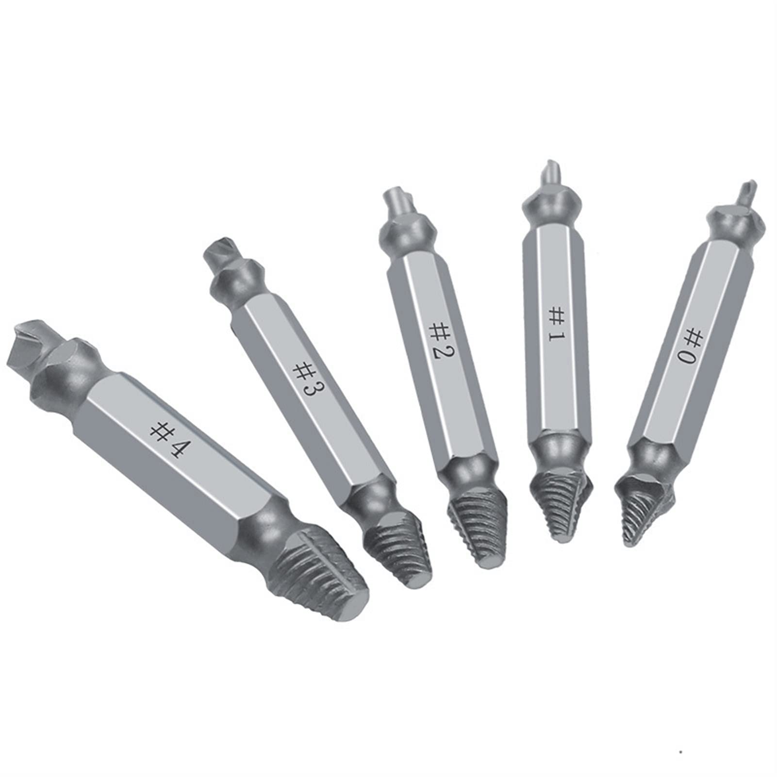 KIRANDY Titanium Plated Damaged Screw Extractor Set - 5pcs High Speed Drill Bits Guide for Stripped Bolt & Stud Removal - Essential Automotive & Home Repair Tool Kit (Color: 5pcs-a) - Perfect for DIY Projects, Furniture Assembly, and Machinery Maintenance