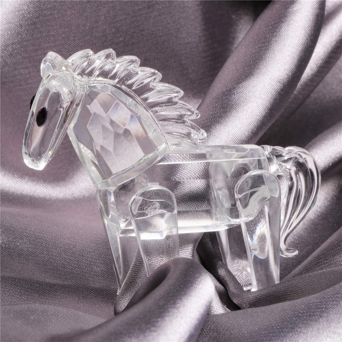 Waltz&F Crystal Small Horse Figurine - Elegant Collectible Table Statue for Home & Office Decor | Perfect Gift for Horse Lovers & Crystal Collectors