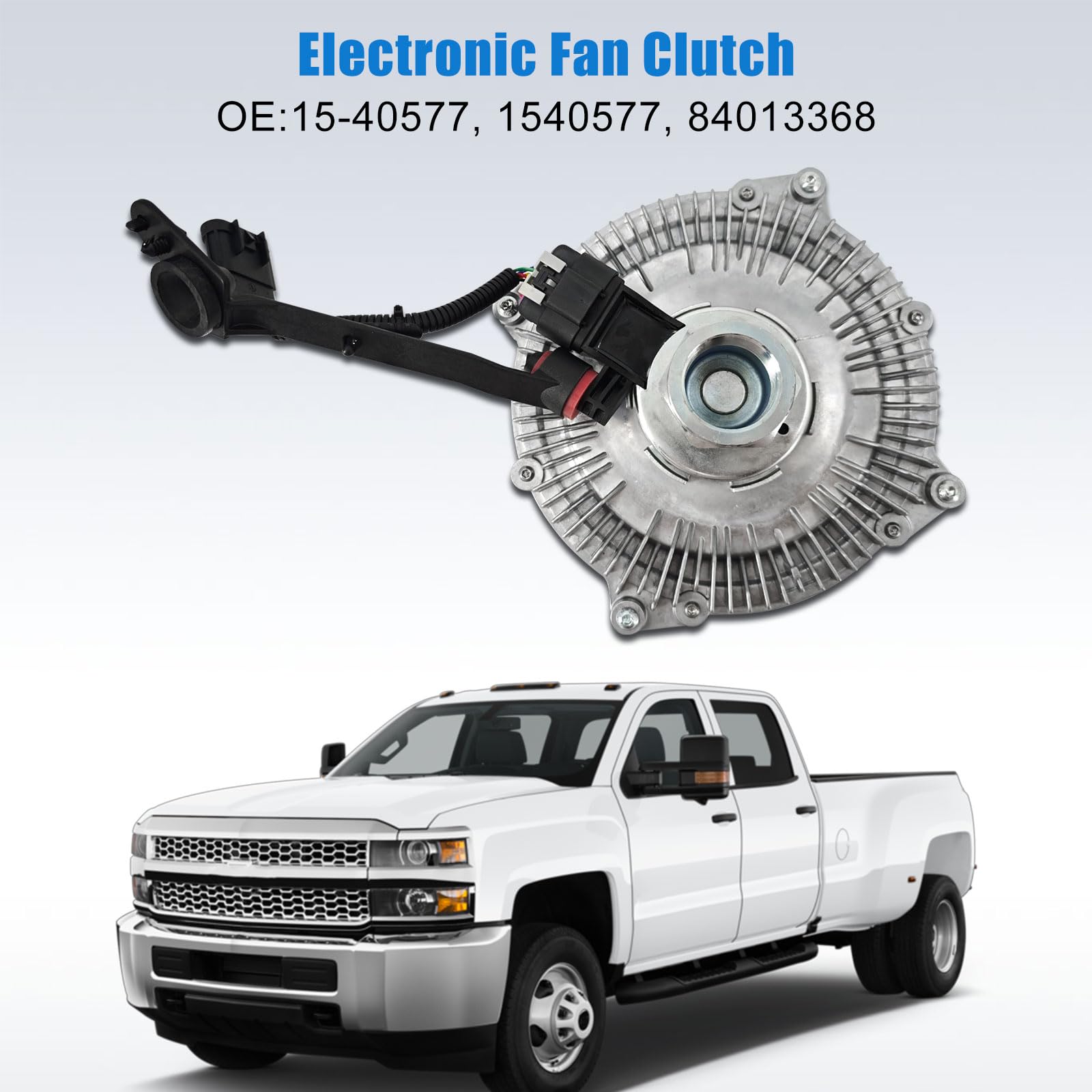 Heavy Duty Engine Cooling Fan Clutch Assembly Replacement for Chevy Silverado 2500 HD/3500 HD & GMC Sierra 2500/3500 HD 6.6L (2017-2019) - OEM# 84013368 - Perfect for Off-Roading, Towing & Extreme Weather Conditions