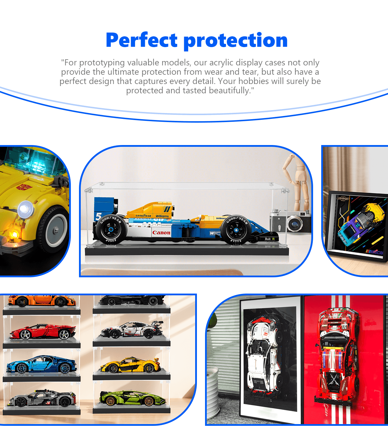 LEGO Williams Racing FW14B Display Case 1:16 Scale - Perfect for Showcasing & Protecting Your 10353 Model Car Collection - Ideal for Home, Office, or Gift Display