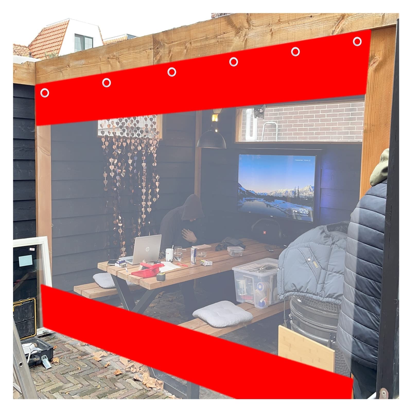 Heavy-Duty Clear Outdoor Curtains 3x1.6m (9.84x5.25ft) - Waterproof Tarpaulin Gazebo Curtains with Zipper for Pergolas, Canopies, Tents & Garage Doors - Perfect for Garden Shade, Patio Privacy & Weather Protection
