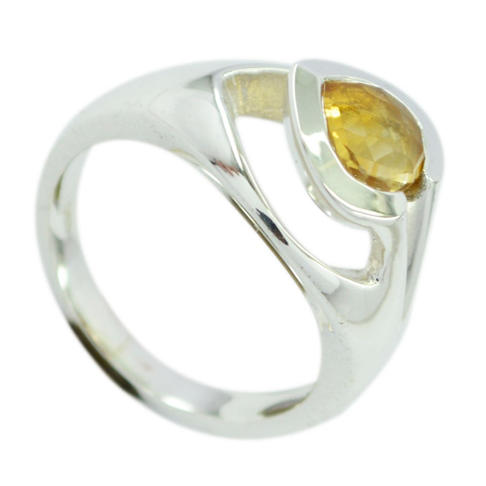 Genuine Pear Cut Citrine Promise Ring in Sterling Silver - Sizes 4-10 | Affordable & Elegant Jewelry for Anniversaries, Engagements & Special Occasions