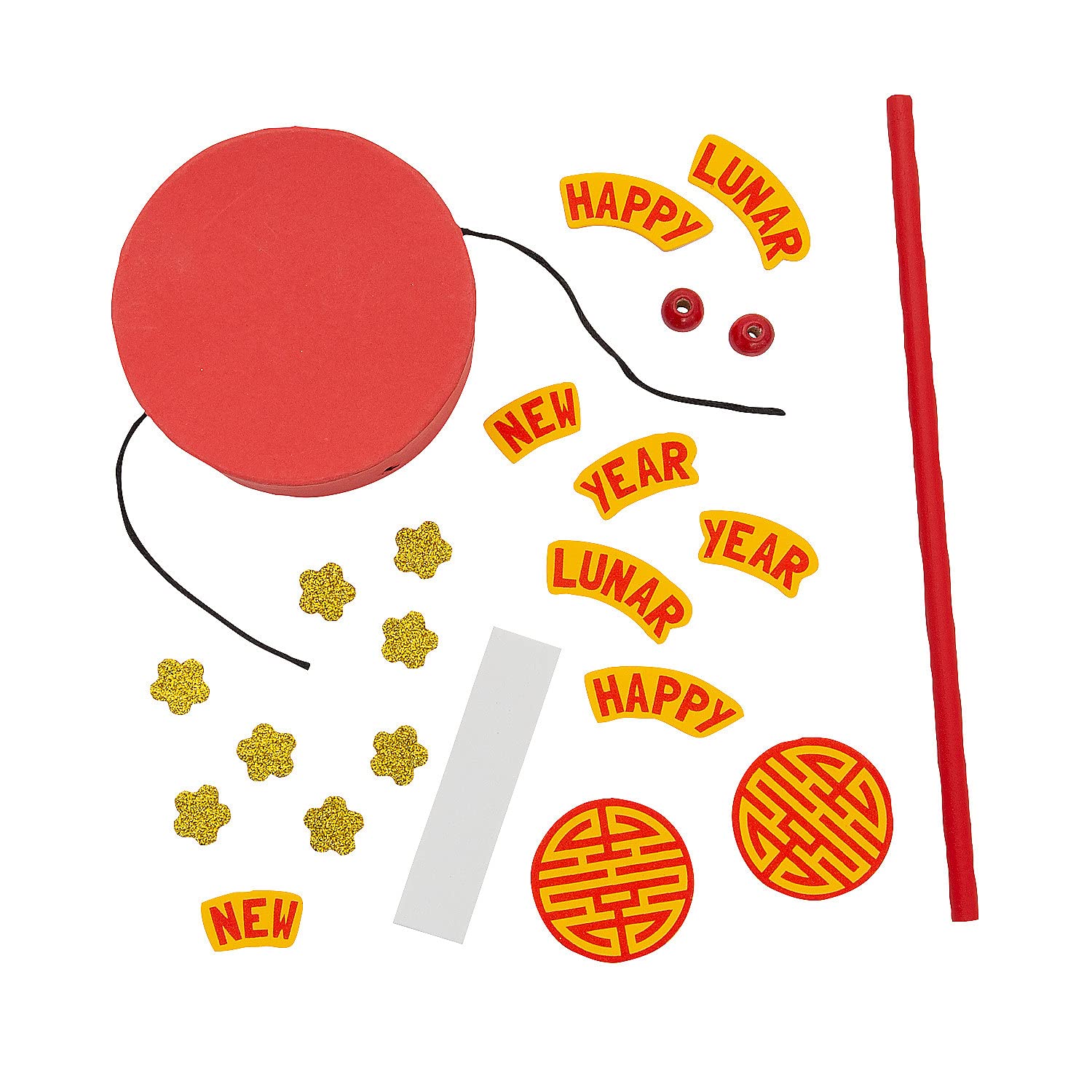 Chinese New Year Spin Drum DIY Craft Kit - Makes 12 Traditional Lunar Festival Toys for Kids | Perfect for Classroom Activities, Cultural Celebrations & Holiday Party Favors
