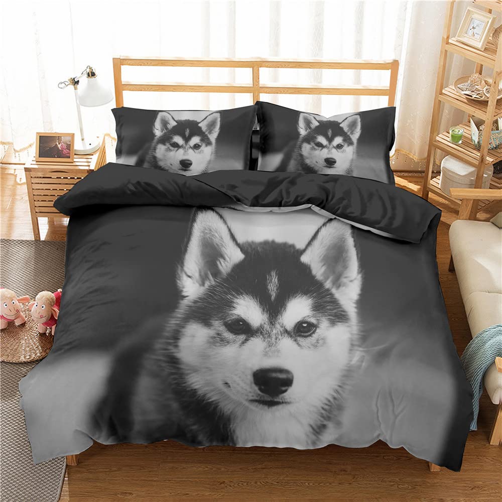 3D Printed Wolf Design Queen Duvet Cover Set - 90
