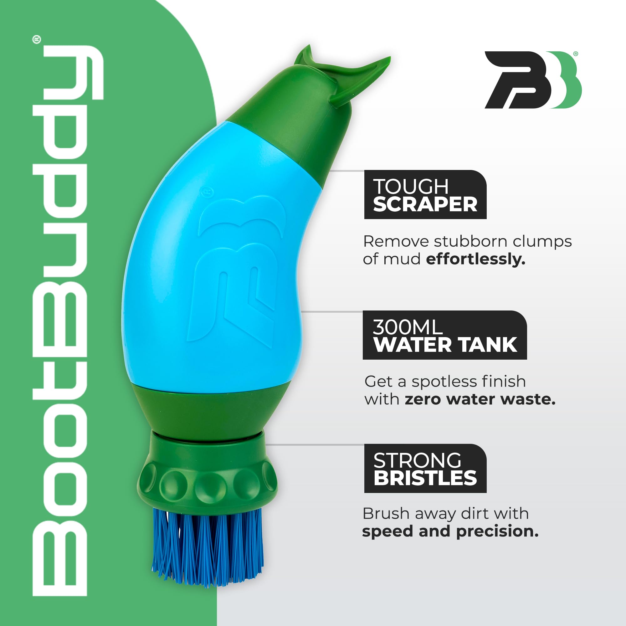 BootBuddy Shoe Cleaner Brush - Quick Mud & Dirt Remover for Hiking, Golf & Running Shoes - Perfect for Outdoor Sports