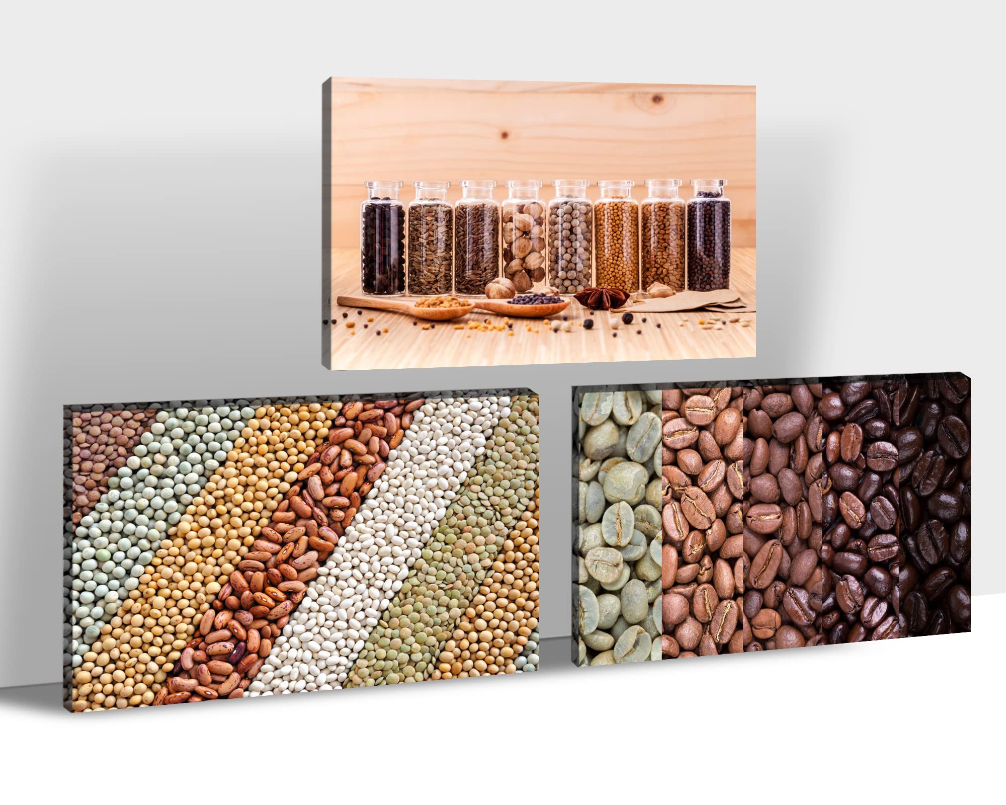 TIMUBA 3-Piece Kitchen Wall Art Set - 20x30 Inch Food Photography Canvas Paintings for Dining Room Decor, Multi-Panel Modern Wall Decor (3 Panels) - Perfect for Home, Restaurant & Cafe Interior Design