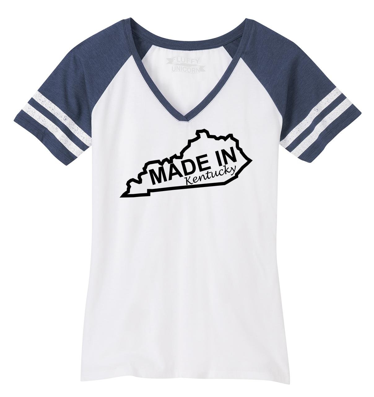 Funny Kentucky Home State Pride V-Neck T-Shirt for Women - Comfortable Ladies Graphic Tee for Casual Wear, Game Day & Southern Pride Outfits