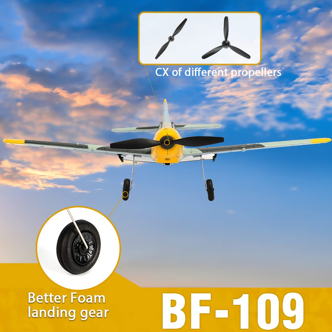 **2.4G 4 Channel RC Airplane - Remote Control Fighter Glider Foam Aircraft Toy for Boys & Kids | BF109 Model | Perfect for Outdoor Play, Hobby Flying & Gifts**