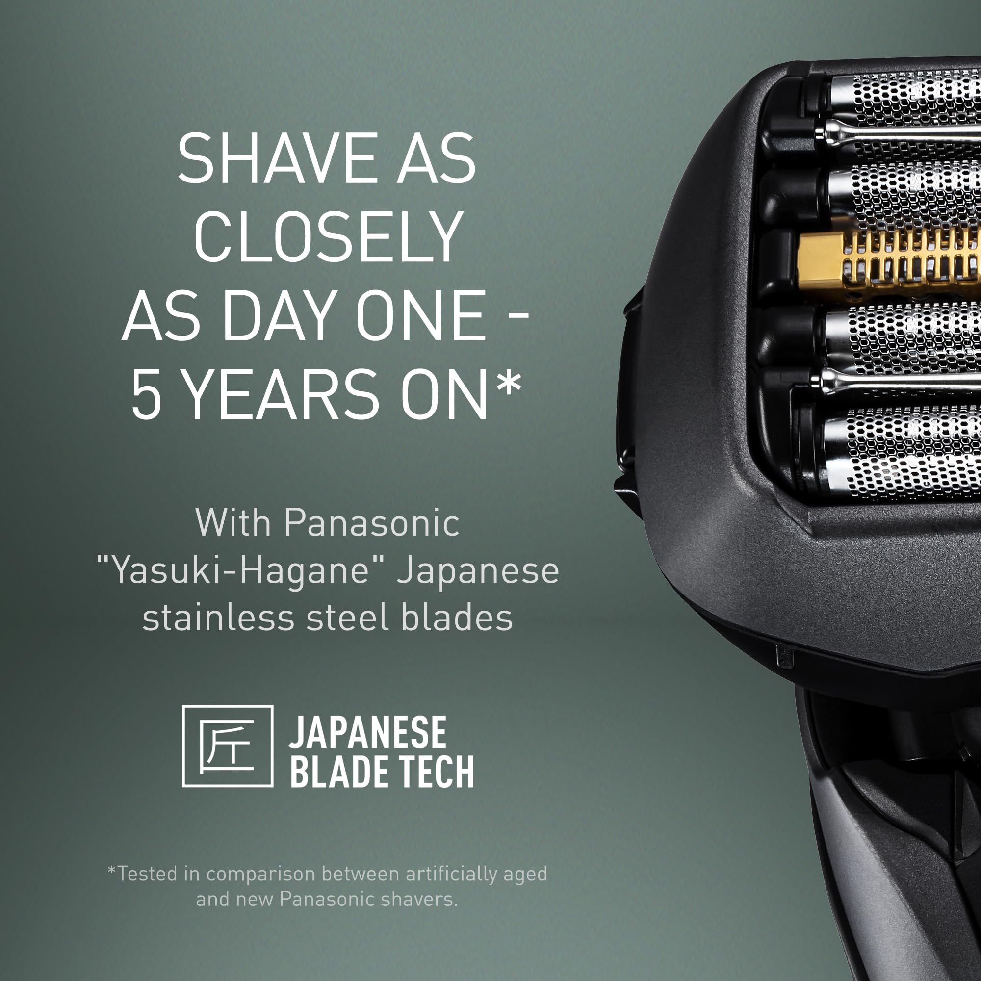 Panasonic ES-LV9U Premium 5-Blade Wet & Dry Electric Razor for Men - Black Shaver with Cleaning & Charging Station - Ultra Close & Comfortable Shave - UK 2-Pin Plug - Perfect for Travel, Home & Office Use