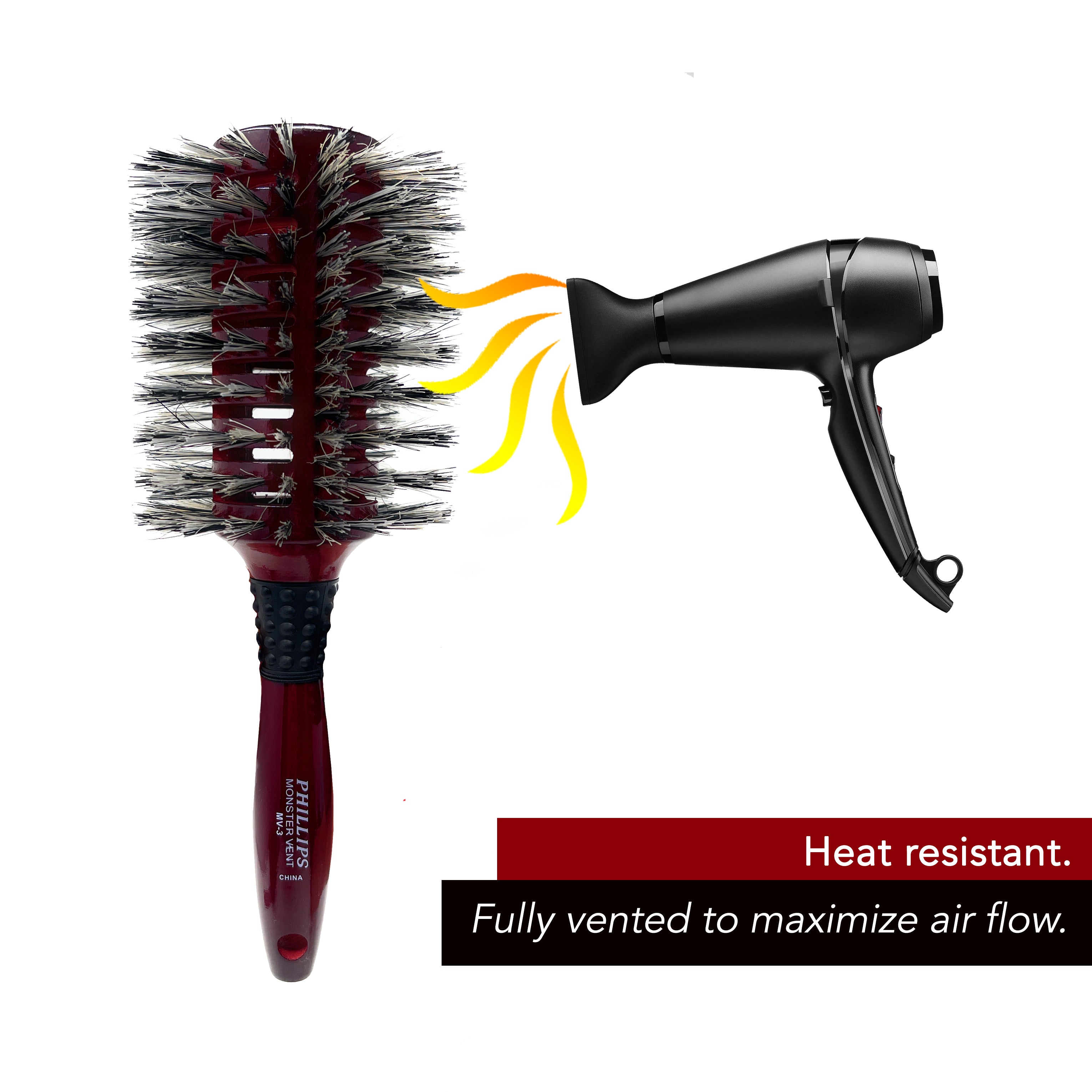 Philips Brush Monster Vent Barrel Dry Brush for Women MV 3 - Perfect for Detangling, Styling & Smoothing Hair at Home or Salon