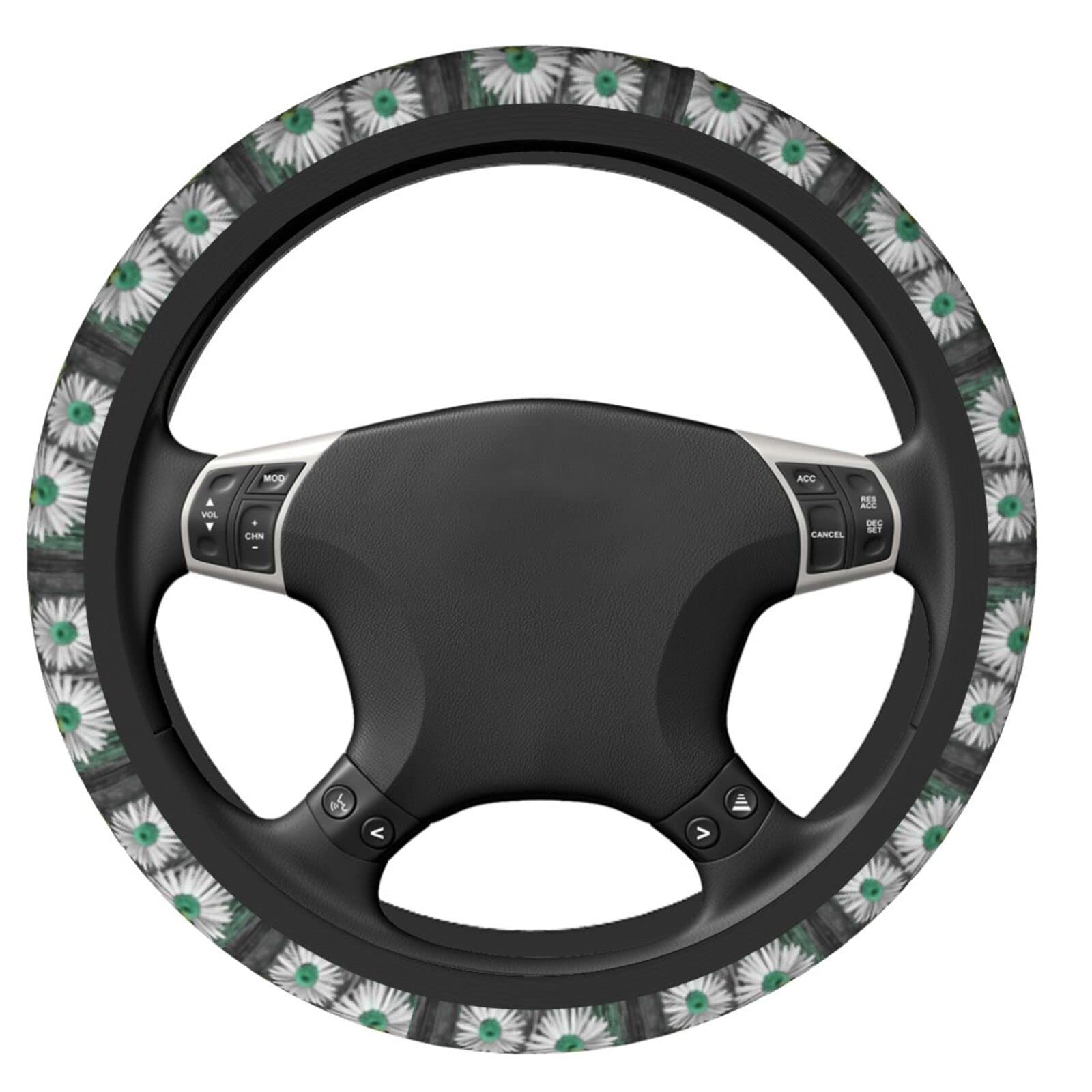 Green Butterfly Floral Farmhouse Steering Wheel Cover - Universal 15 Inch Anti-Slip Breathable Neoprene Car Accessory for Women & Men - Perfect for SUVs, Trucks, and Daily Commuting