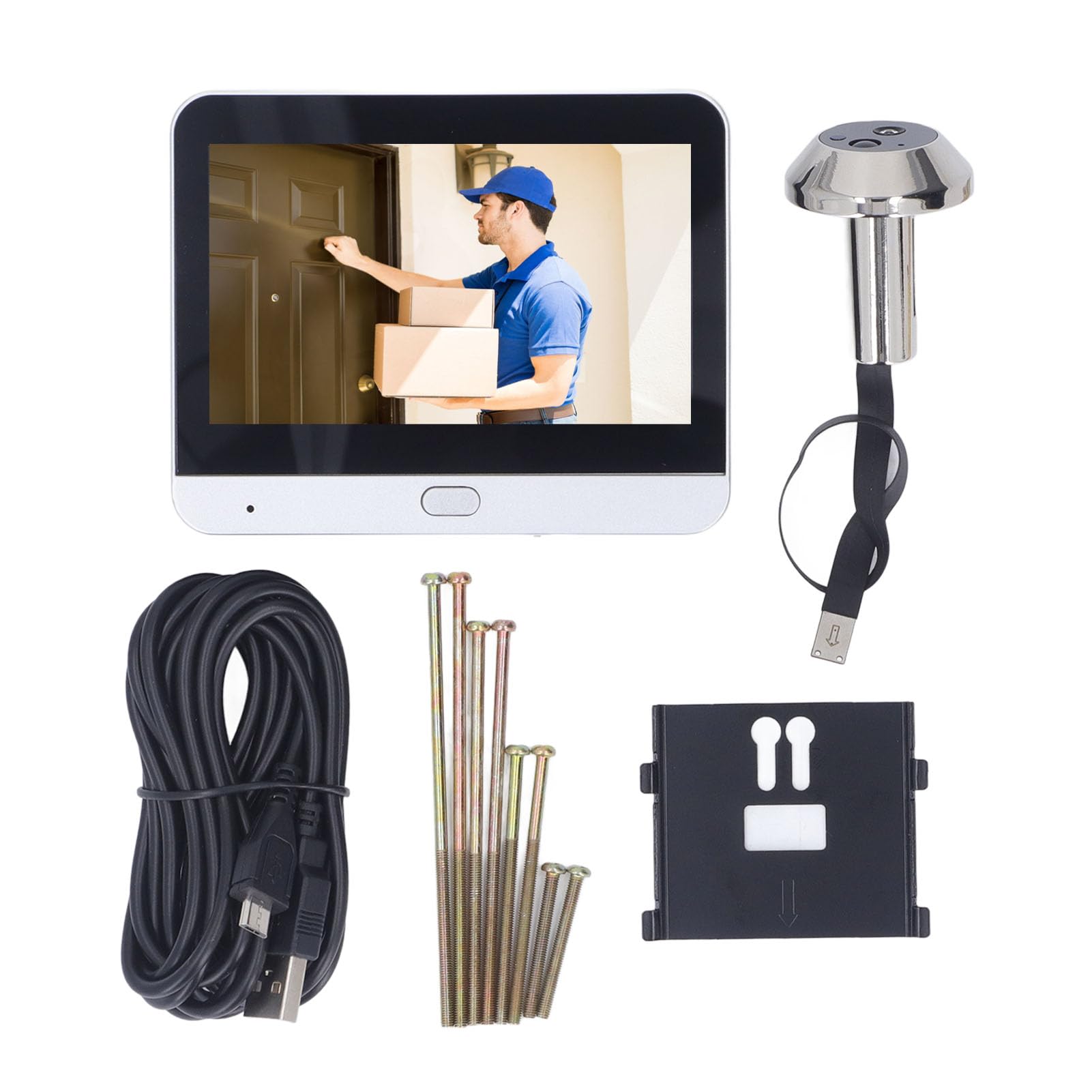 Yunseity 3MP 1080P Smart Video Door Peephole Camera with PIR Motion Detection & Night Vision - 4.3inch Visual Door Viewer for Apartments - Monitor Visitors & Enhance Home Security (Ideal for Front Doors, Rental Units & Smart Homes)