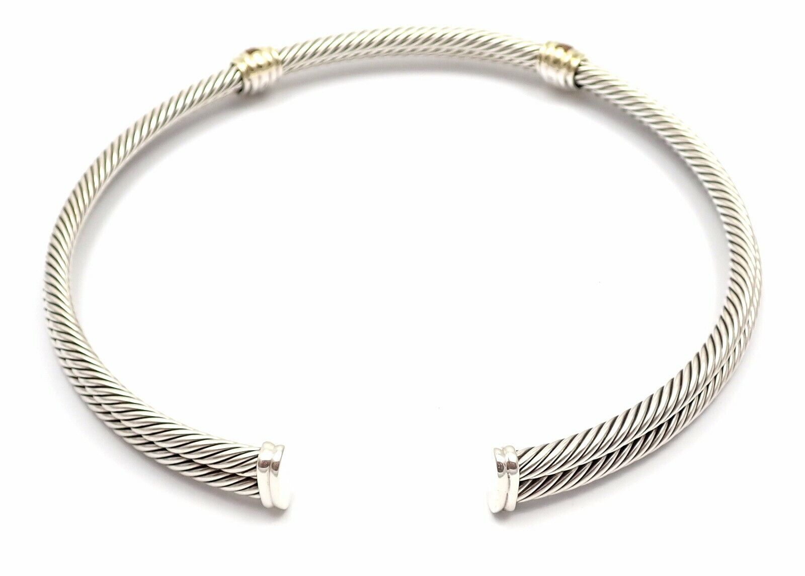 Authentic David Yurman 14k Gold & Silver Citrine Double Cable Collar Necklace | Luxury Jewelry for Women, Perfect for Date Night & Special Occasions