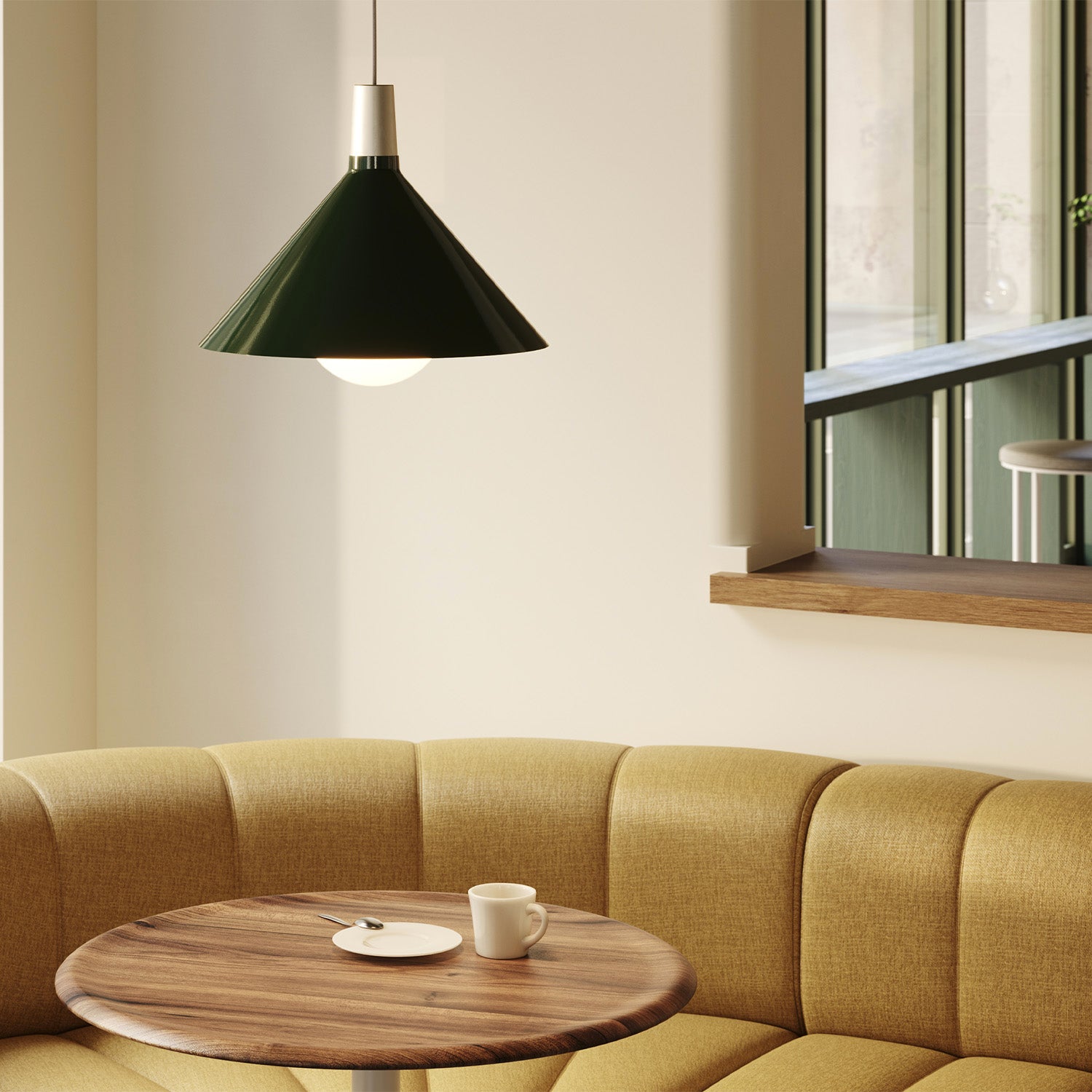 Bower Pendant Light Medium - Dark Green Modern Ceiling Fixture with Sphere IV Design | Perfect for Dining Room, Kitchen Island & Living Room Lighting