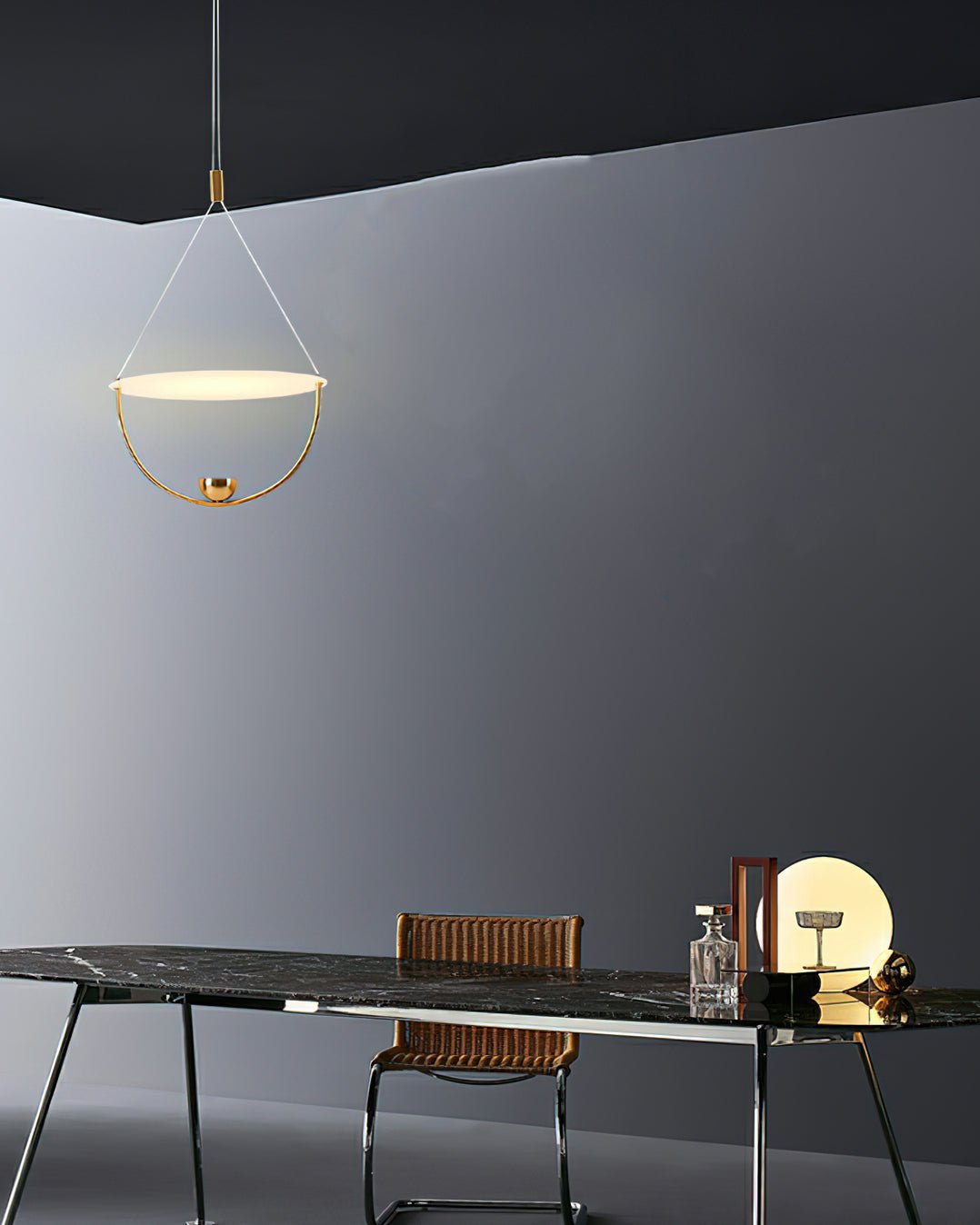 Aurelia Disc Pendant Lamp - Modern Scandinavian Hanging Light Fixture for Dining Room, Kitchen Island, and Living Room Decor