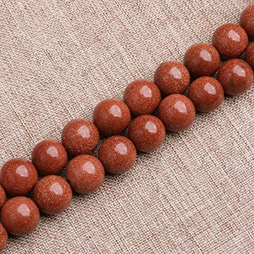 4mm 6mm 8mm 10mm 12mm 14mm Round Sparkly Brown Goldstone Beads for Jewelry Making - 15'' Strand (30 Beads) - DIY Bracelets, Necklaces & Earrings Craft Supplies
